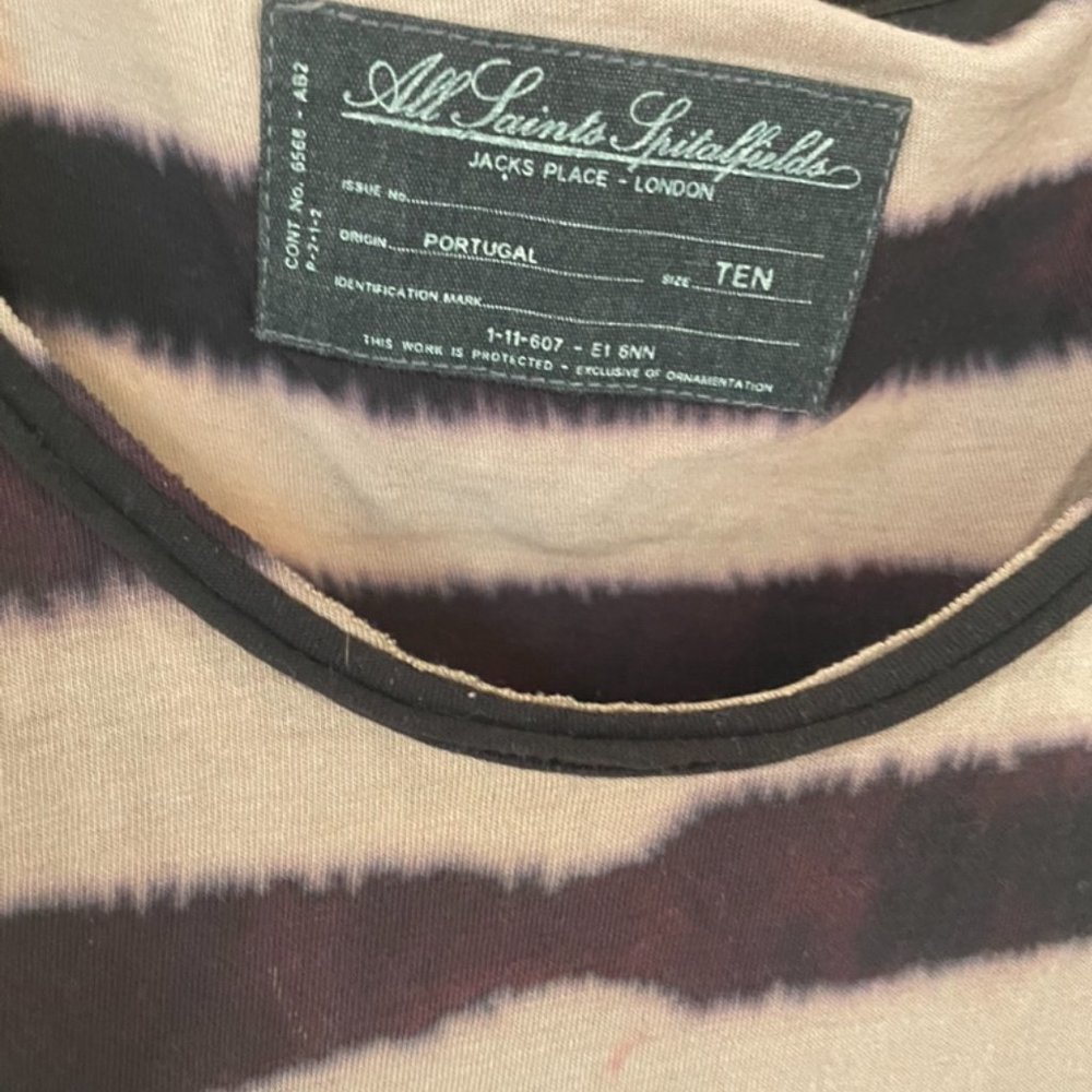 Allsaints Spitafields Sleeveless Tie Dye Shirt sz 10 - Picture 3 of 4